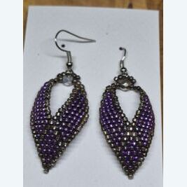 Ohrhänger Peyote lila-silber