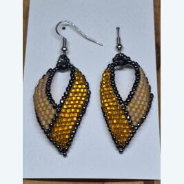 Ohrhänger Peyote goldgelb-lachs