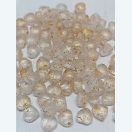 Herz transparent matt,  gelb gesprenkelt