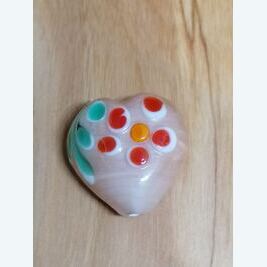 Herz lachs mit Blüte & Blatt