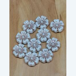 Blüten weiss-gold 9x9mm