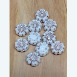 Blüten weiss-gold 7x7mm