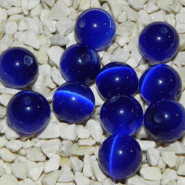 Glasperlen Katzenaugen dunkelblau 10mm
