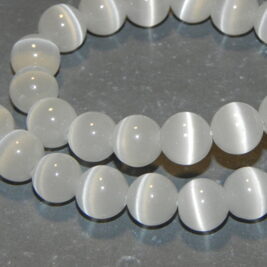 Glasperlen Katzenaugen grau-weiss 8mm