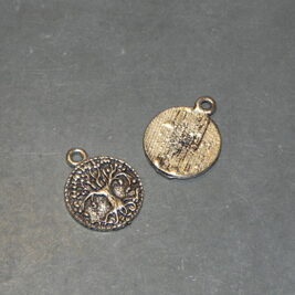 Anhänger Baum flach antiksilber