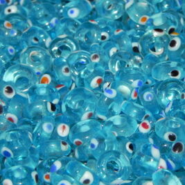 Glasperlen Ringe hellblau