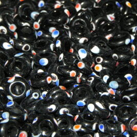 Glasperlen Ringe schwarz