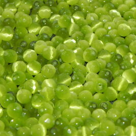 Glasperlen Katzenauge facettiert hellgrün