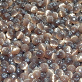 Glasperlen Katzenauge facettiert braun