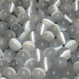 Glasperlen Katzenaugen grau-weiss 6mm