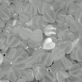 Galsperlen Herz Katzenauge weiss geschliffen