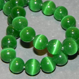 Glasperlen Katzenaugen grün 8mm