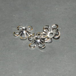 Metallperlen Perlkappen Blume versilbert