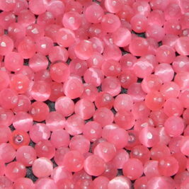 Glasperlen Katzenauge facettiert rosa