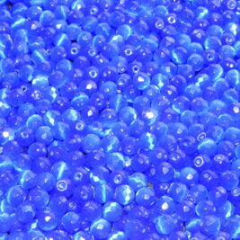 Glasperlen Katzenauge facettiert dunkelblau