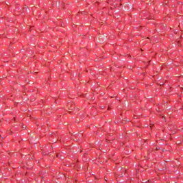 Saatperlen Hot Pink Lined Crystal AB 3mm