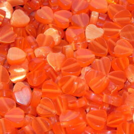 Galsperlen Herz Katzenauge orange geschliffen