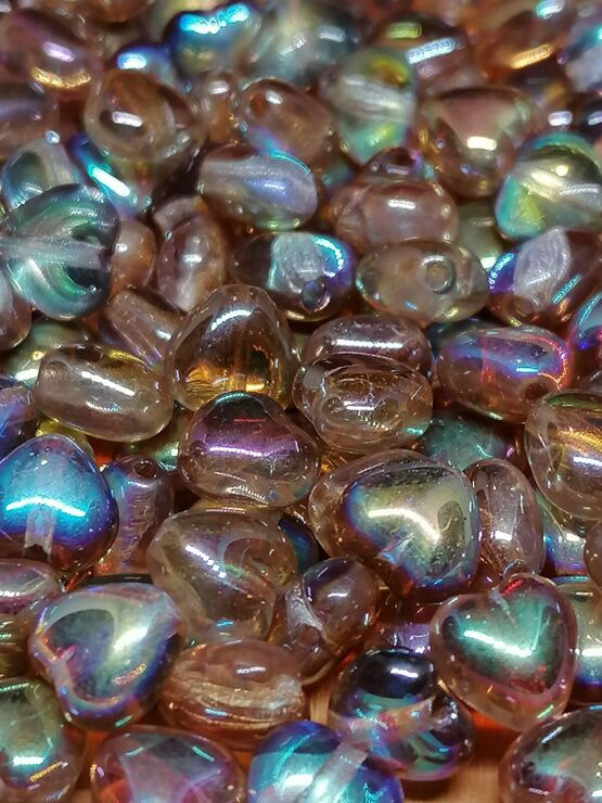Herz Crystal Brown Rainbow