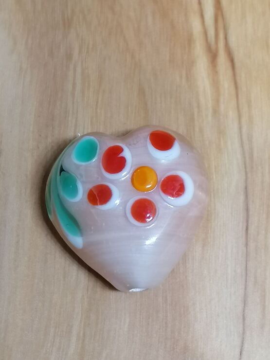 Herz lachs mit Blüte & Blatt