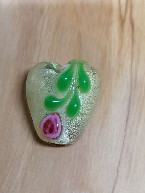 Herz transparent mit Goldfolie & Blumenmuster