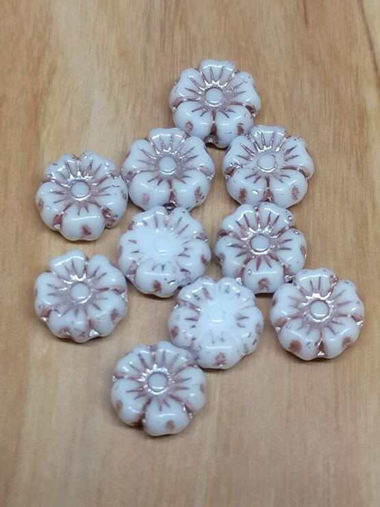 Blüten weiss-gold 7x7mm