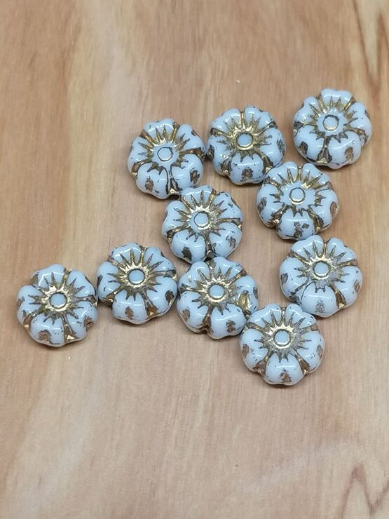 Blüten weiss-metallisch 7x7mm