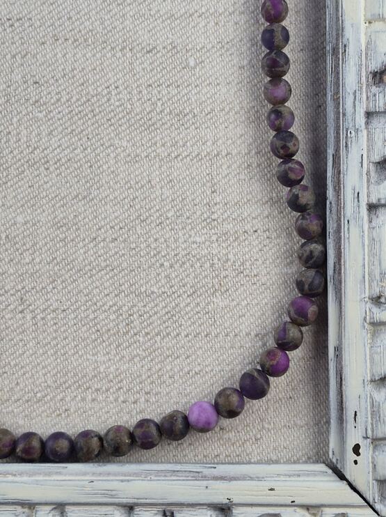 Cloisonné Jaspis matt lila 6mm