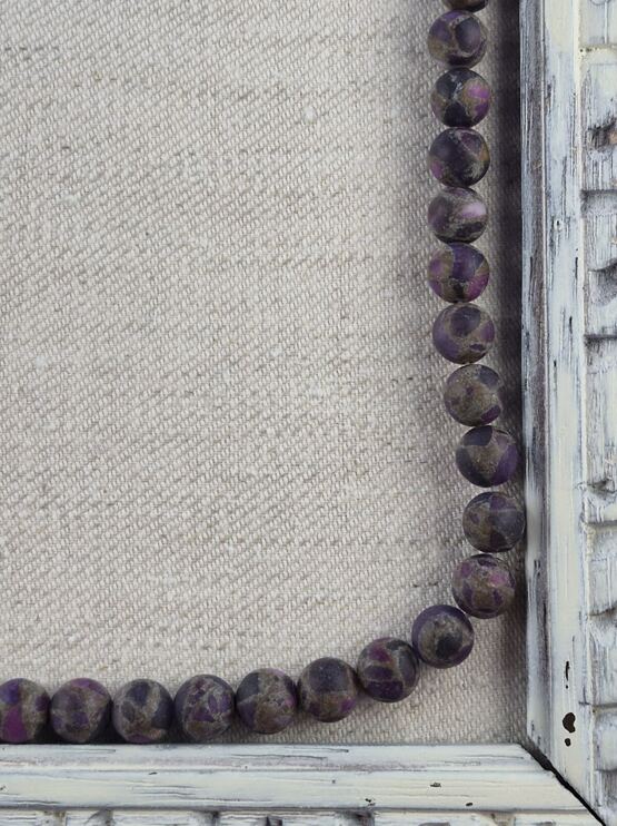 Cloisonné Jaspis matt lila 8mm