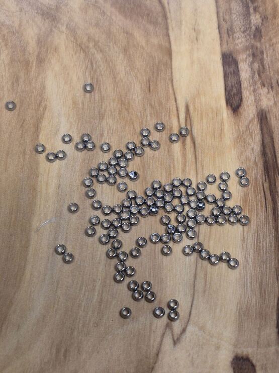 Quetschperlen silberfarben 2mm