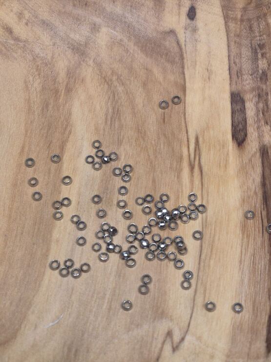 Quetschperlen silberfarben 2mm